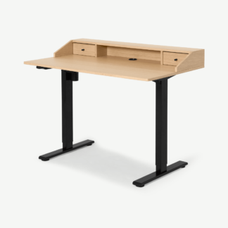 An Image of Lawford Height Adjustable Desk, Oak