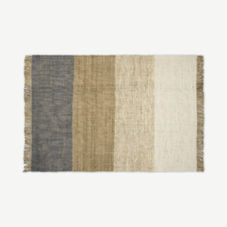 An Image of Rockley Rug, Large 160 x 230 cm, Grey & Off-White Jute