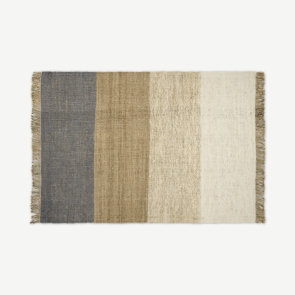 An Image of Rockley Rug, Large 160 x 230 cm, Grey & Off-White Jute