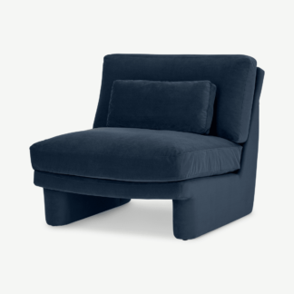 An Image of Ciara Accent Armchair, Ocean Blue Recycled Velvet