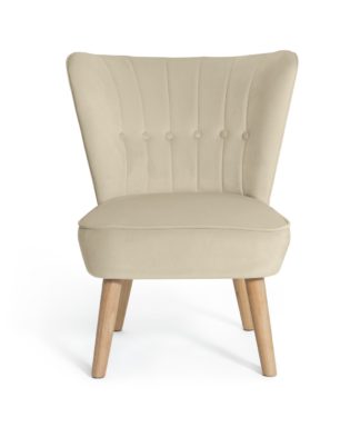 An Image of Habitat Alexis Velvet Cocktail Chair - Cream