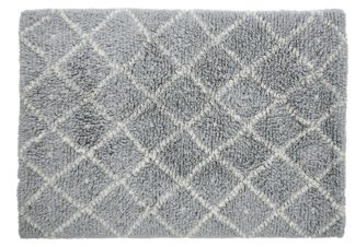 An Image of Habitat Berber Flatweave Wool Rug - 140x200cm - Light Grey