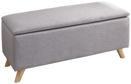 An Image of GFW Secreto Fabric Ottoman - Light Grey