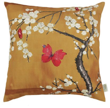 An Image of Angel Strawbridge Blossom Butterfly Cushion Basil - 45x45cm