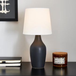 An Image of Ava Graphite and White Table Lamp White