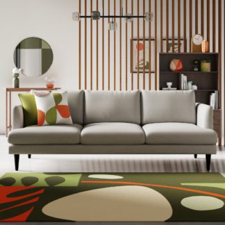 An Image of Reuben Brushed Marl 3 Seater Sofa Grey