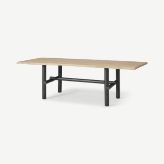 An Image of Finro 10 Seat Live Edge Dining Table, Acacia Wood & Black