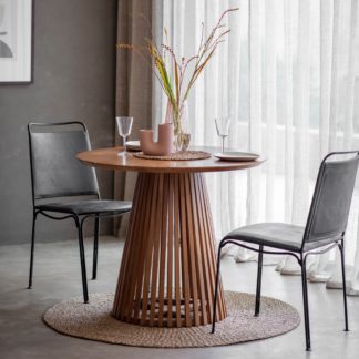 An Image of Dawson Slatted Dining Table Natural
