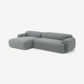 An Image of Avalon Left Hand Facing Chaise End Corner Sofa, Steel Boucle