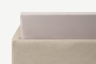 An Image of Hylia 100% Washed Cotton Sateen Fitted Sheet, Super King Size, Oyster Pink