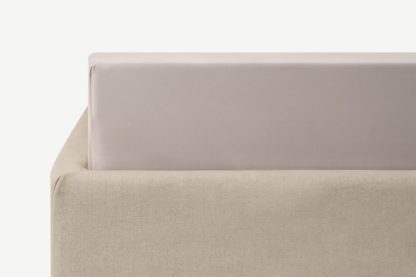 An Image of Hylia 100% Washed Cotton Sateen Fitted Sheet, Super King Size, Oyster Pink