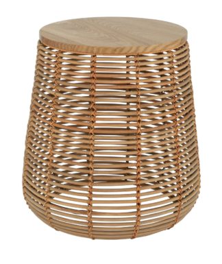 An Image of Habitat Hazel Natural Rattan Side Table