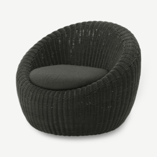 An Image of Isadora Garden Armchair, Black Polyrattan