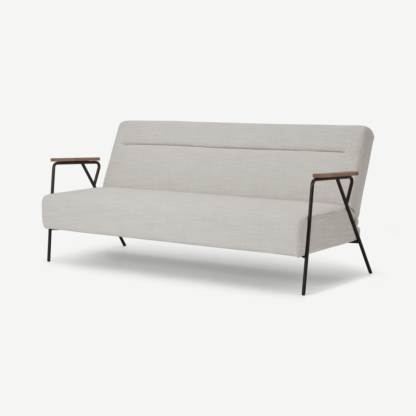An Image of Merle Click Clack Sofa Bed, Ecru Loop Textured Boucle