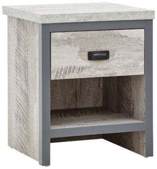 An Image of Boston 1 Drawer Side Table - Grey