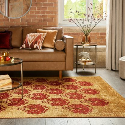 An Image of Suman Chenille Flatweave Rug Old Gold