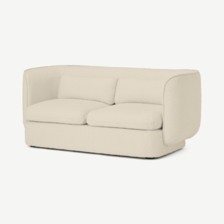 An Image of Maliri 2 Seater Sofa, White Boucle