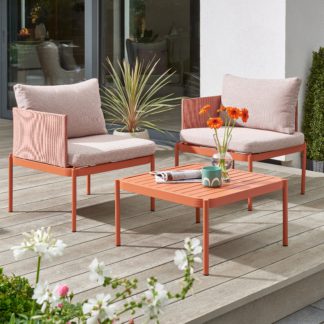 An Image of Elements 2 Seater Orange Stackable Balcony Set Orange