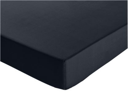 An Image of Habitat Cotton 200TC Plain Blue Fitted Sheet - Superking