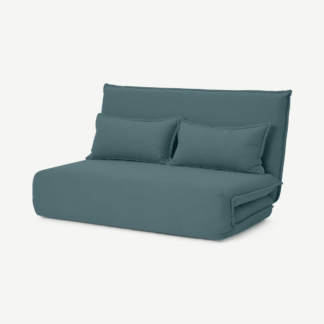 An Image of Bria Click Clack Fold Out Double Sofa Bed, Sherbet Blue Fabric