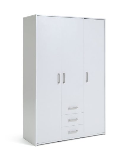 An Image of Argos Home Oslo 3 Door 3 Drawer Wardrobe - White