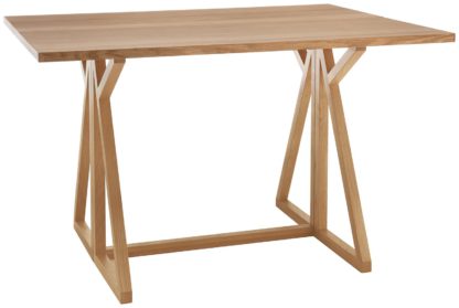 An Image of Habitat Heath Wood Effect 4 Seater Folding Table - Oak