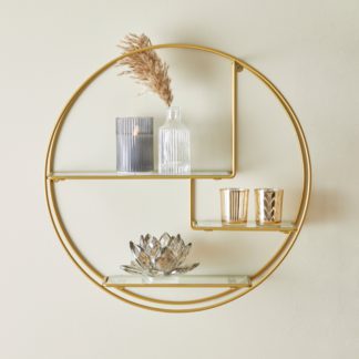 An Image of Curves Gold Circle Shelf Gold