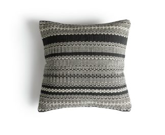 An Image of Habitat Agnes Striped Cushion - Black and White