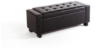 An Image of GFW Verona Faux Leather Ottoman Bench - Black