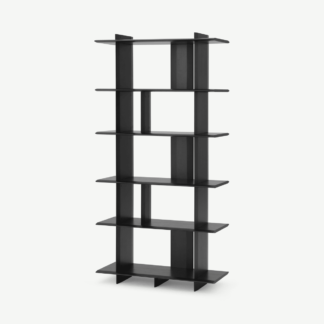 An Image of Norell Shelving Unit, Black Stain Acacia Wood