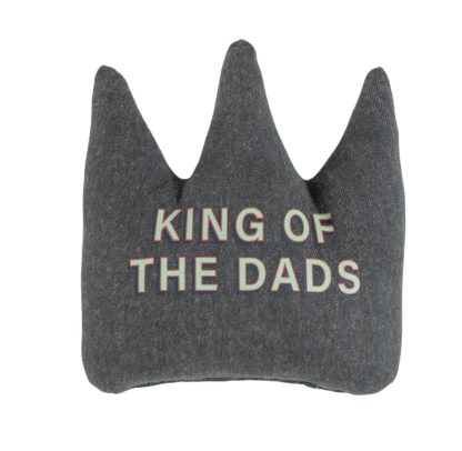An Image of Argos Home King Of Dad Cushion - Grey