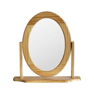 An Image of Oval Dressing Table Mirror - Pine