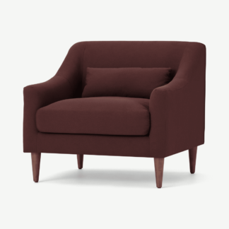 An Image of Herton Armchair, Deep Berry Recycled Cotton