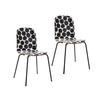 An Image of Habitat Kirby Pair of Bentwood Dining Chairs - Two Tone