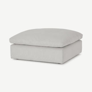 An Image of Samona Pillowtop Footstool, Stone Grey Corduroy Velvet