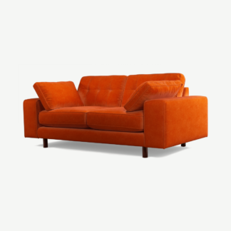 An Image of Content by Terence Conran Tobias, 2 Seater Sofa, Paprika Recycled Velvet with Dark Wood Legs