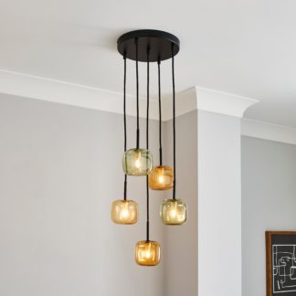 An Image of Elements Tollose 5 Light Cluster Ceiling Fitting Black