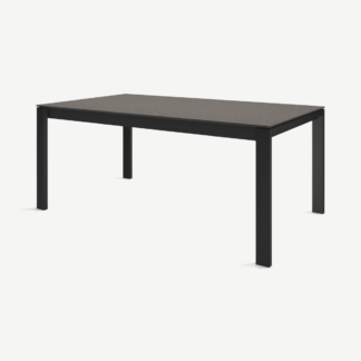 An Image of Corinna 8 Seat Dining Table, Concrete & Black