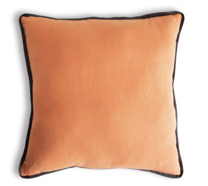 An Image of Habitat Linen Plain Cushion - Terracotta - 50x50cm