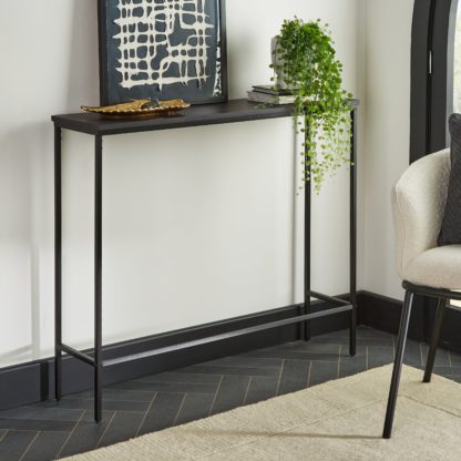 An Image of Trent Mango Wood Console Table Brown