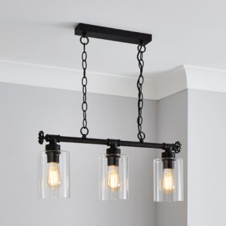 An Image of Bates 3 Light Ceiling Fitting Industrial Black