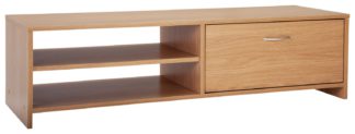 An Image of Habitat Squares 1 Drawer TV Unit - Oak Effect