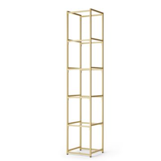 An Image of Modular 6 Shelf Gold Frame Component Gold