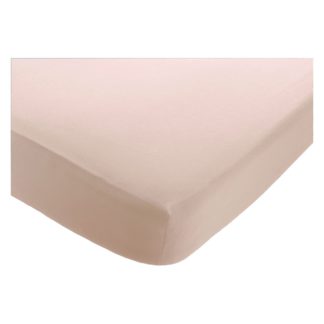 An Image of Habitat Washed Plain Pink Fitted Sheet - Kingsize