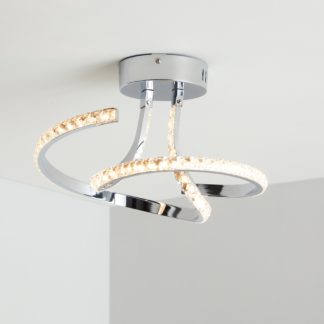 An Image of Orion Integrated LED Chrome Ceiling Fitting Chrome