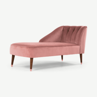 An Image of Margot Left Hand Facing Chaise Longue, Old Rose Recycled Velvet