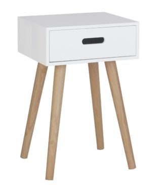 An Image of Habitat Cato 1 Drawer Side Table - White