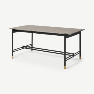 An Image of Ailish 6 Seat Dining Table, Caramel Marble