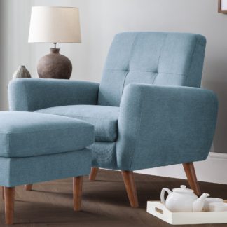 An Image of Monza Linen Compact Chair Blue