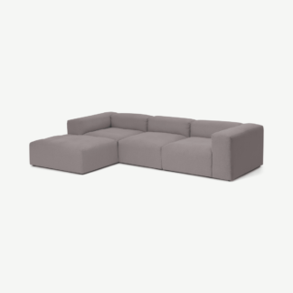 An Image of Livienne Chaise End Corner Sofa, Ash Grey Linen
